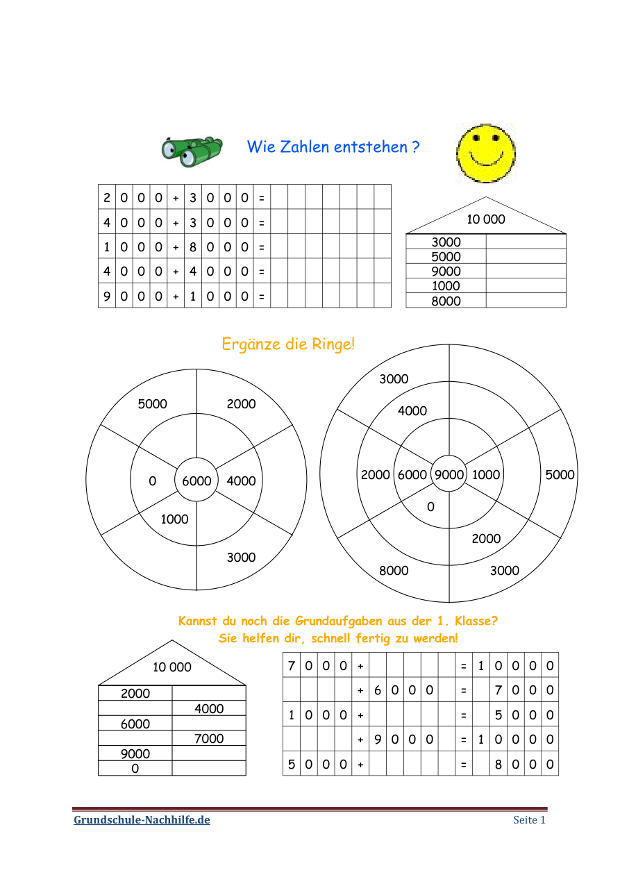 Arbeitsblatt Mathe Klasse 4 Einen neuen Zahlenraum erkunden