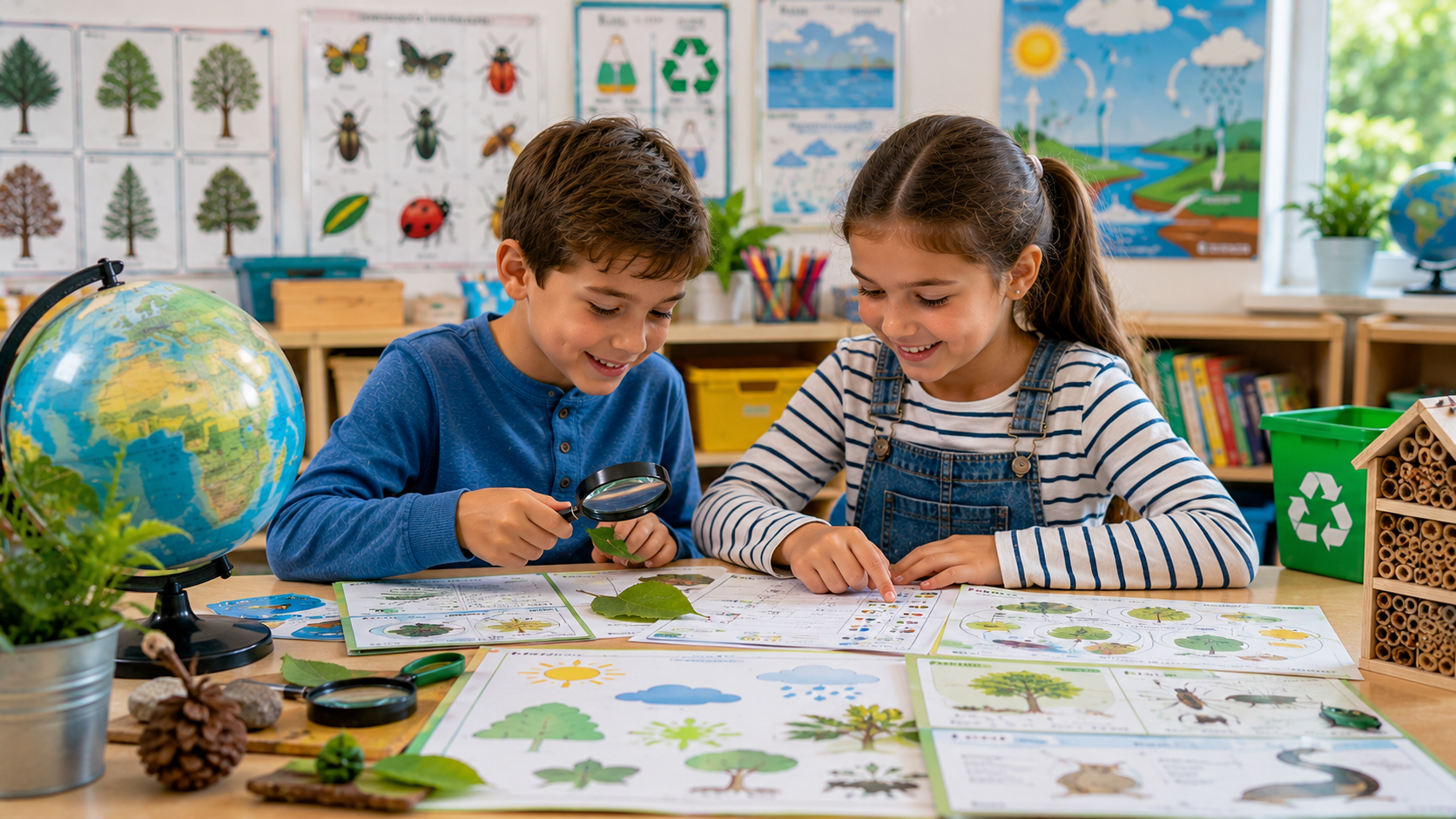 Grundschulkinder erforschen Tiere, Pflanzen und ihre Umwelt im Sachkundeunterricht der 2. Klasse