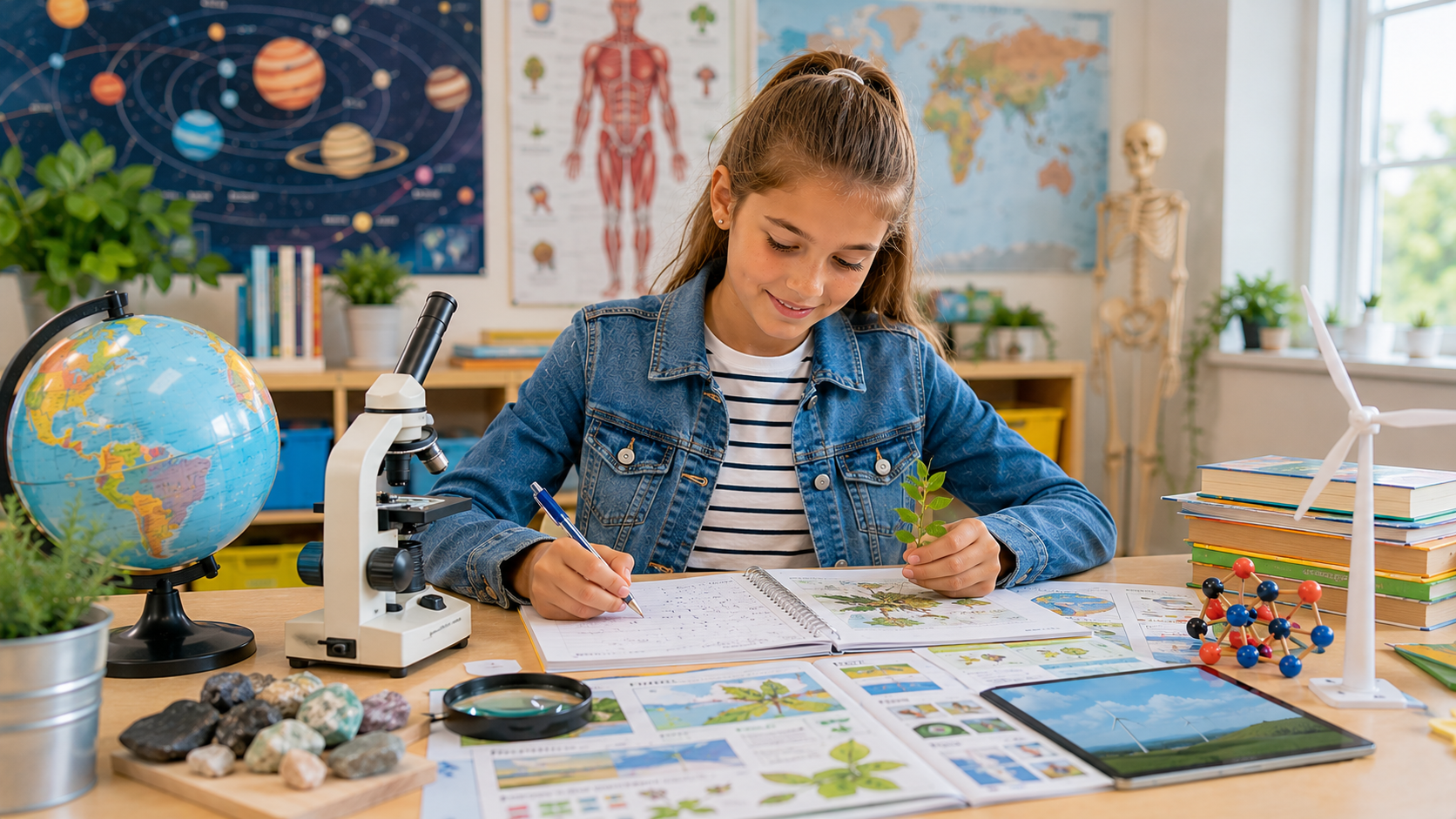 Schüler erforscht Natur, Umwelt, Geografie und den menschlichen Körper im Sachkundeunterricht der 3. und 4. Klasse